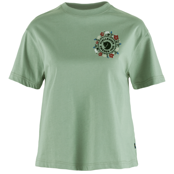 Koszulka damska Fjällräven Fjällblomster Logo T-shirt W zielony Misty Green