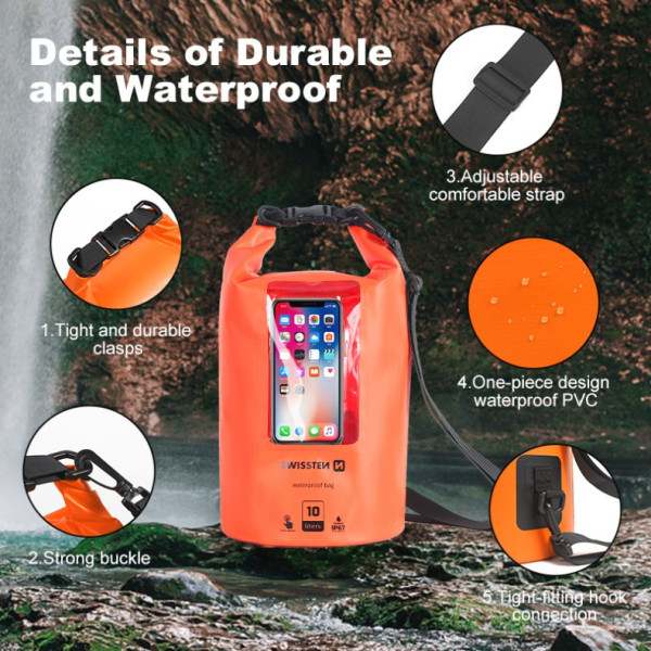 Wodoodporne pudełko Swissten WATERPROOF ORANŽOVÉ (10L)