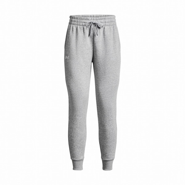 Damskie spodnie dresowe Under Armour Rival Fleece Jogger jasnoszary ModGrayLightHeather/White