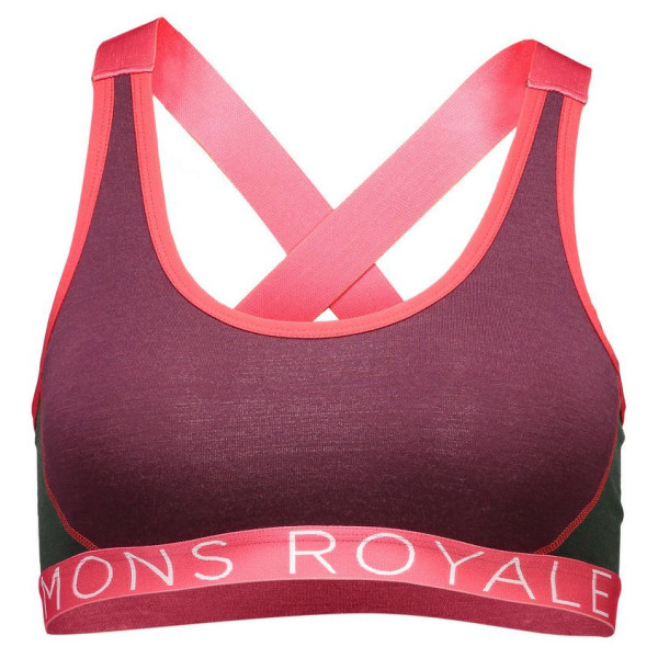 Biustonosz Mons Royale Stella X-Back Bra (2020) fioletowy Burgundy/ForestGreen