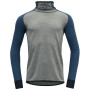 Męska koszulka Devold Kvitegga Merino 230 H. Neck szary/niebieski Ink