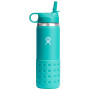 Butelka dla dziecka Hydro Flask Kids Wide Mouth 20 oz Straw Lid/Boot jasnozielony mirage