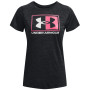Koszulka damska Under Armour Tech Twist Box LU SSC czarny Black / Jet Gray / White