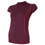 Damska koszulka Sensor Merino Air kr.rukáv fioletowy DarkBurgundy