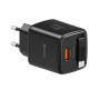 Adapter Swissten SlideCharge Gan 45W, 1X USB-A 18W + kabel USB-C 0,75 m