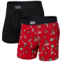 Bokserki Saxx Vibe Super Soft BB 2Pk czarny/czerwony kiss off/black
