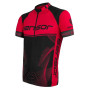 Męska koszulka kolarska Sensor Cyklo Team Up czarny/czerwony Black/Red