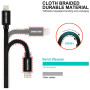 Kabel do ładowania i przesyłania danych Swissten Textile USB / Lightning 2 m