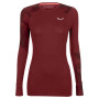 Koszulka damska Salewa Cristallo Warm Amr W L/S Tee. ciemnoczerwony 1570 - syrah