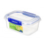 Pudełko na jedzenie Sistema Rectangle Klip It Plus 1l Transparent Transparent, blue clips