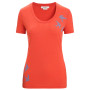 Koszulka damska Icebreaker Women Tech Lite II SS Scoop Tee Swarming Shapes pomarańczowy Vibrant Earth