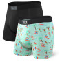 Bokserki Saxx Vibe Boxer Brief 2Pk czarny/niebieski Black/SurfSantas