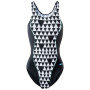 Damski strój kąpielowy Aquawave Abira Wmns czarny/biały GeometricPrint/Black/Aquasplash