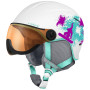 Kask narciarski dla dzieci Relax Twister Visor biały MattWhiteGreenMint