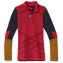 Damska koszulka Smartwool W Intraknit Merino 200 Colorblock 1/4 Zip czerwony pomegranate