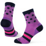 Skarpetki Warg Happy Merino W Stripes and Dots fioletowy Purple
