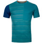 Męska koszulka Ortovox 185 Rock'N'Wool Short Sleeve zielony PacificGreen