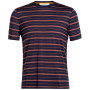Koszulka męska Icebreaker Mens Wave SS Tee Stripe niebieski Midnight Navy/Grape