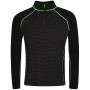 Męska koszulka Zulu Merino 240 Zip Long czarny/zielony Black/Green