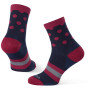 Skarpetki Warg Happy Merino W Stripes and Dots niebieski/czerwony Navy/Wine