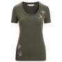 Koszulka damska Icebreaker Women Tech Lite II SS Scoop Tee Swarming Shapes zielony Loden