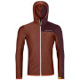 Kurtka męska Ortovox Fleece Light Grid Hooded Jacket czerwony/pomarańczowy clay orange