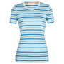 Koszulka damska Icebreaker Women Wave SS Tee Stripe 2023 niebieski haze