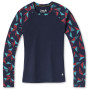 Damska koszulka Smartwool W Merino 250 Baselayer Pattern Crew Bxd niebieski/czerwony DeepNavyPinwheel