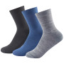 Skarpety damskie Devold Daily Medium Kid Sock 3PK niebieski KidMix