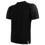 Męska koszulka Sensor Merino Air kr. r. czarny/szary Black/TmHeStripes