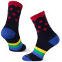 Skarpetki Warg Happy Merino M Stripes and Dots niebieski/czerwony Navy/Red