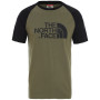 Koszulka męska The North Face M S/S Raglan Easy Tee zielony/czarny EuBurntOliveGreen