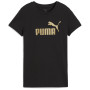 Koszulka damska Puma ESS NO. 1 LOGO Metallic Tee czarny PUMA Black-metallic gold