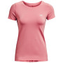 Damska koszulka Under Armour HG Armour SS jasnoróżowy PinkClay//MetallicSilver