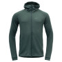 Męska bluza Devold Nibba Merino Jkt Hood zielony Woods