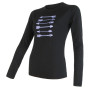 Koszulka damska Sensor Merino Wool PT Strzały dł.r. czarny Black