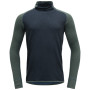 Męska koszulka Devold Kvitegga Merino 230 H. Neck niebieski/zielony Woods/Blue