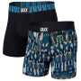 Bokserki Saxx Vibe Super Soft BB 2Pk niebieski/czarny ModernFairisle/BlackGeo