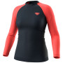 Damska koszulka Dynafit Tour Light Merino W L/S Tee czarny/pomarańczowy hot coral/3010