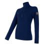 Damska koszulka Sensor Merino Extreme zip ciemnoniebieski