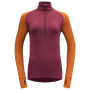 Damski golf Devold Expedition Woman Zip Neck czerwony/pomarańczowy Beetroot/Flame