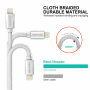 Kabel do ładowania i przesyłania danych Swissten Textile USB-C / Lightning 1,2 m