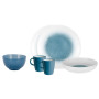 Zestaw talerzy Brunner Set tête-à-tête Meteore 8 pcs biały/niebieski