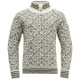 Sweter Devold Svalbard Wool Zip Neck biały/szary OFFWHITE/ANTHRACITE