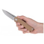 Nóż składany Acta non verba Z200 Stonewash/Plain Edge, G10 brązowy Coyote
