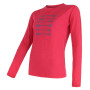 Koszulka damska Sensor Merino Wool PT Strzały dł.r. różowy Magenta