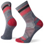 Skarpety męskie Smartwool Hike Light Cushion Striped Mid Crew szary/czerwony medium gray
