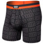 Męskie bokserki Saxx Sport Mesh BB Fly czarny/pomarańczowy Checkerboard-black