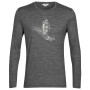 Koszulka męska Icebreaker Tech Lite II LS Tee Skiing Yeti zarys gritstone heather
