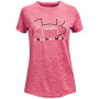 T-shirt dziecięcy Under Armour Tech BL Twist SS różowy Jellyfish/White/Calypso
